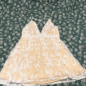 Floral Lace Dress with Spaghetti Straps